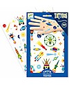 Djeco Removable Tattoos for Children - Space Oddity - Dermatologically Tested Children's Tattoos