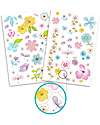 Djeco Removable Tattoos for Kids - Fair Flowers of the Fields - Dermatologically Tested Children's Tattoos