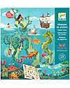Djeco Repositionable Stickers with 2 Scenes - Adventures at sea - 4+ years Stickers & Stamps Sets