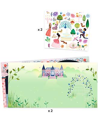 Djeco Repositionable Stickers with 2 Scenes - Life in the Castle - 4+ years Stickers & Stamps Sets