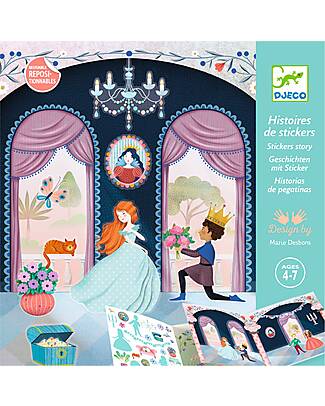 Djeco Repositionable Stickers with 2 Scenes - Life in the Castle - 4+ years Stickers & Stamps Sets
