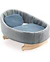Djeco Rocking Cradle for Pomea Doll in Cotton - 39x20x27cm - Includes Pillow and Blanket Dolls Accessories