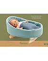 Djeco Rocking Cradle for Pomea Doll in Cotton - 39x20x27cm - Includes Pillow and Blanket Dolls Accessories