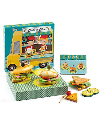 Djeco Role Play, Emile and Olive - Wood Pretend Play