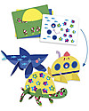 Djeco Seaside Delight Activity Set - Collage + Colouring + Mosaic Draw And Color