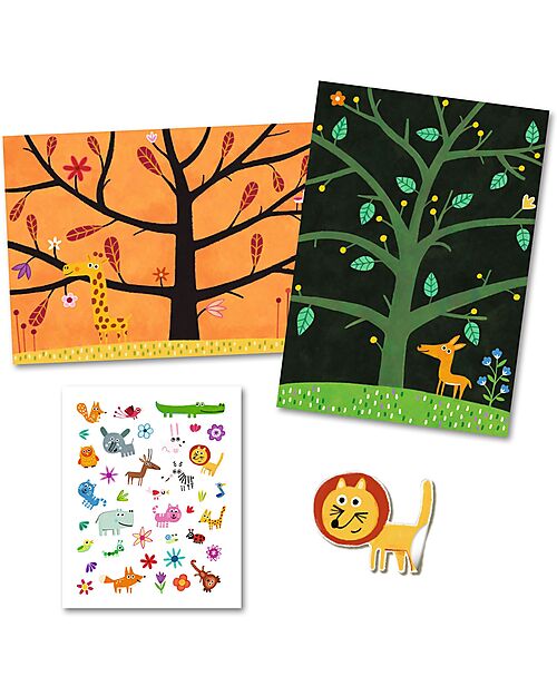Djeco Set of Puffy Stickers - Off-ground tag! - Small Gifts For Little Ones - from 3 years Stickers & Stamps Sets