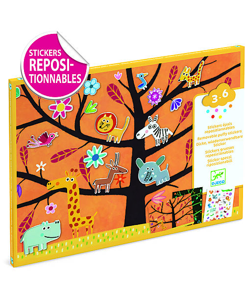 Djeco Set of Puffy Stickers - Off-ground tag! - Small Gifts For Little Ones - from 3 years Stickers & Stamps Sets
