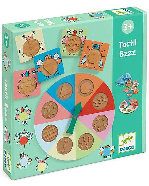 Djeco Tactil-Bzzz Game - Matching and Sensory Recognition - Graphic Art Board Games