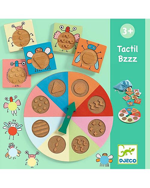Djeco Tactil-Bzzz Game - Matching and Sensory Recognition - Graphic Art Board Games