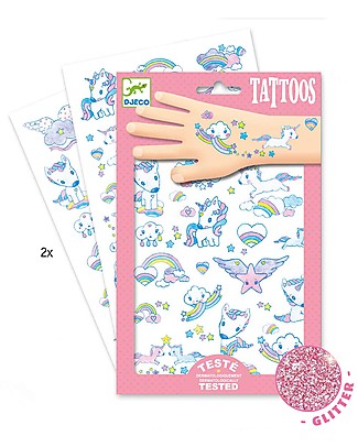 Djeco Tatoos, Unicorns - Glitter Tattoos