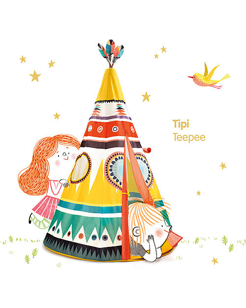 Djeco Tipi Tent, Colorful - 110 x 164 cm Tepees & Tents