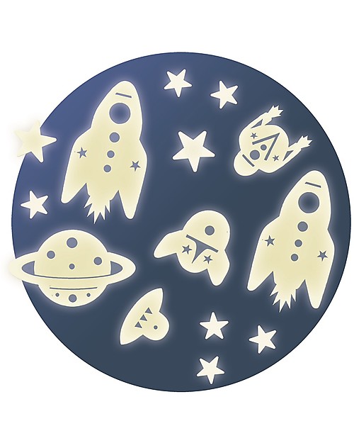 Djeco Wall Stickers Mission Space - Glow in the dark! Wall Stickers