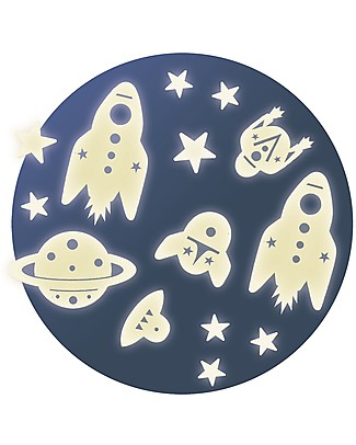 Djeco Wall Stickers Mission Space - Glow in the dark! Wall Stickers