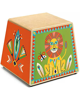 Djeco Wooden Cajon Musical Drum - Animambo - 2+ Musical Instruments