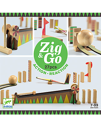 Djeco Wooden Creative Toy Zig&Go 27 pieces - Action Reaction Board Games