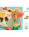 Djeco Wooden Sorting Cow Cachatou Maggy - with Colorful Shapes Wooden Stacking Toys