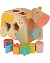 Djeco Wooden Sorting Cow Cachatou Maggy - with Colorful Shapes Wooden Stacking Toys