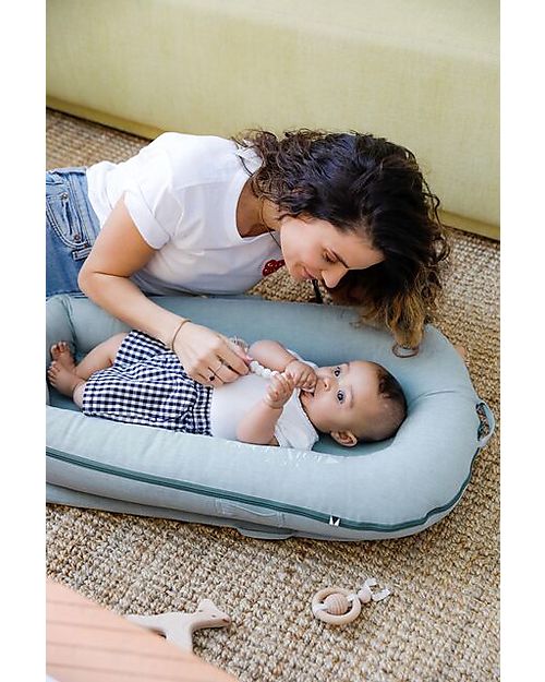 DockAtot DockAtot Deluxe+, 0 to 8 months, Marine Chambray - 100% Oeko-Tex certified cotton, removable cover Baby Nest