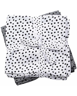 Done By Deer 2-Pack Burp Cloth Happy Dots, Grey - 100% cotton Burpy Bibs