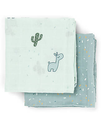 Done By Deer 2-Pack Burp Cloth - Lalee - Blue - 65x65 cm - 100% cotton Snap Bibs