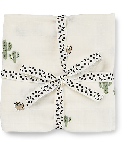 Done By Deer 2-Pack Burp Cloth - Lalee - Sand - 65x65 cm - 100% cotton Snap Bibs