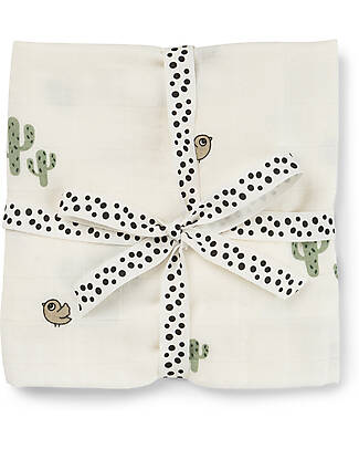 Done By Deer 2-Pack Burp Cloth - Lalee - Sand - 65x65 cm - 100% cotton Snap Bibs