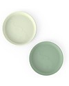 Done By Deer 2-Pack Kiddish Plate - Elphee - Green - 100% Recyclable Melamine-free Bowls & Plates