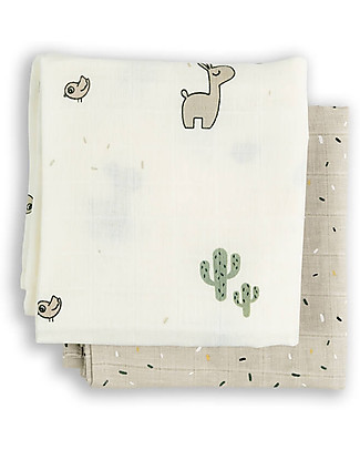 Done By Deer 2-pack Swaddle - Lalee - Sand - 100% Organic Cotton GOTS - Super Useful! Muslin Swaddle