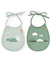 Done By Deer 2-Pack Waterproof Bib - Croco - Green - with Pocket Waterproof Bibs
