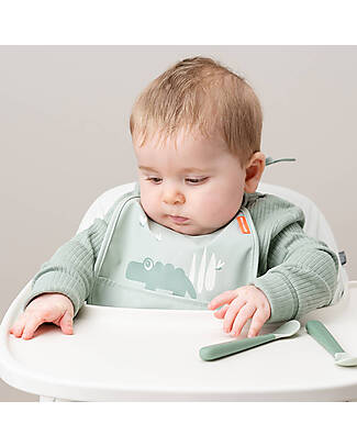 Done By Deer 2-Pack Waterproof Bib - Croco - Green - with Pocket Waterproof Bibs