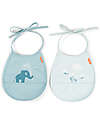 Done By Deer 2-Pack Waterproof Bib - Elphee - Blue - with Pocket Waterproof Bibs