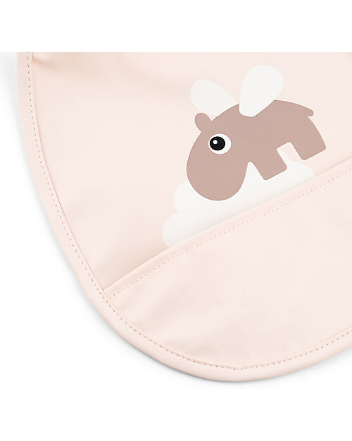 Done By Deer 2-Pack Waterproof Bib - Happy Clouds - Powder - with Pocket Waterproof Bibs