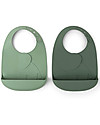 Done By Deer 2-Pack Waterproof Bib with Pocket Elphee - Green Tones Waterproof Bibs