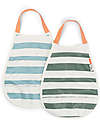 Done By Deer 2-Pack Waterproof Stripes Bib - Blue and Green - with Pocket! Waterproof Bibs