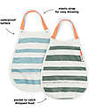 Done By Deer 2-Pack Waterproof Stripes Bib - Blue and Green - with Pocket! Waterproof Bibs
