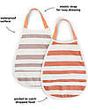 Done By Deer 2-Pack Waterproof Stripes Bib - Papaya and Powder - with Pocket! Waterproof Bibs