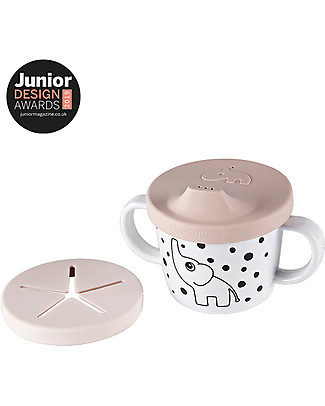 Done By Deer 2in1 Spout/Snack Cup Elphee, Powder - 230 ml Cups & Beakers