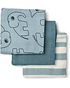 Done By Deer 3-pack Burp Cloth Deer Friends Blue - 70x70 cm - 100% cotton Burpy Bibs