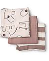 Done By Deer 3-pack Burp Cloth Deer Friends Powder - 70x70 cm - 100% cotton Burpy Bibs