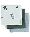 Done By Deer 3-pack Burp Cloth Lalee the Llama - Blue - 70x70 cm - 100% cotton GOTS Burpy Bibs