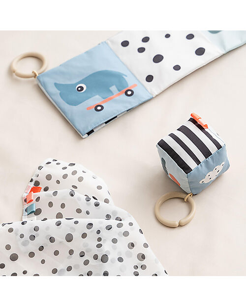 Done By Deer Activity Hanging Toy - Cube - Happy Clouds - Contrast - 0+ Newborn Toys_