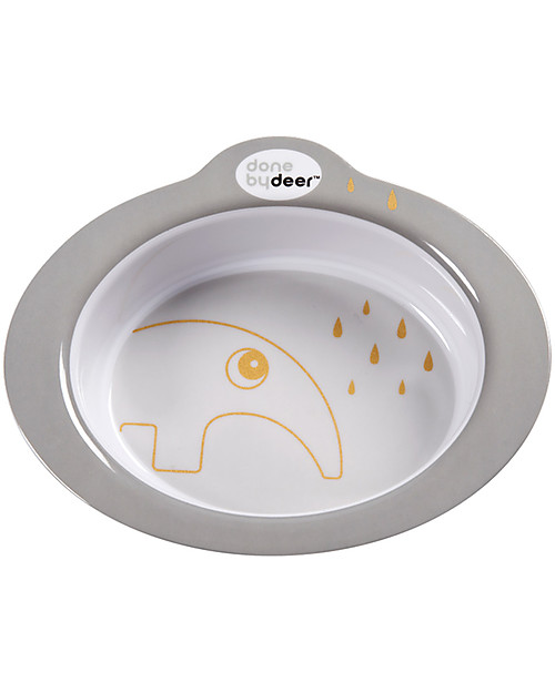 Done By Deer Anti-Slip Bowl Contour Antee, Grey/Gold - 350 ml Bowls & Plates