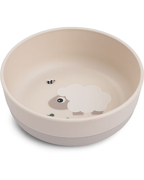 Done By Deer Antislip Base Bowl - Tiny Farm - Sand - 375 ml Bowls & Plates
