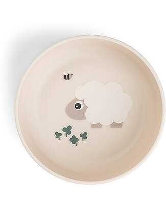 Done By Deer Antislip Base Bowl - Tiny Farm - Sand - 375 ml Bowls & Plates