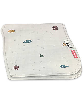 Done By Deer Baby Blanket - Sea Friends Beige - 100 x 100 cm - Organic Cotton Muslin Swaddle