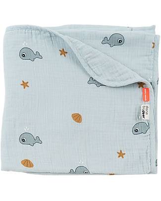 Done By Deer Baby Blanket - Wally Powder - 100 x 100 cm - Organic Cotton Muslin Swaddle