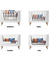 Done By Deer Baby Cot 4in1 with Rails, Grey - 140x70 cm Convertible Beds