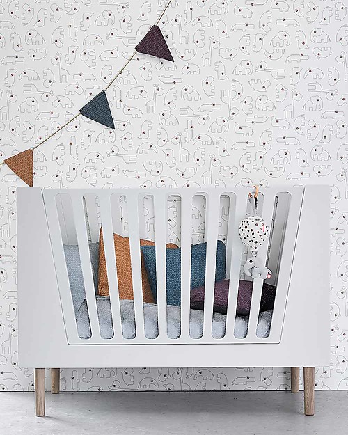 Done By Deer Baby Cot 4in1 with Rails, Grey - 140x70 cm Convertible Beds