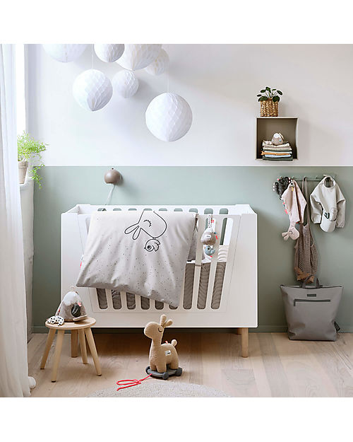 Done By Deer Bed Bumper with strings - Dreamy Waves - Sand - 360 cm Bumpers