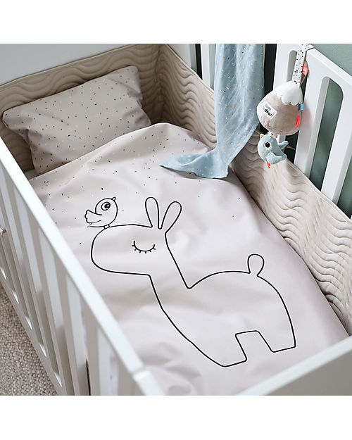 Done By Deer Bed Bumper with strings - Dreamy Waves - Sand - 360 cm Bumpers